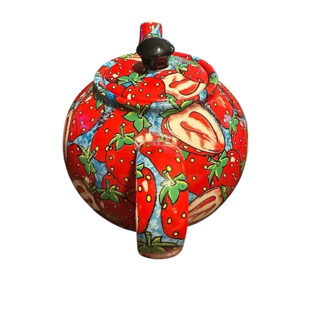 Paul CARDEW DESIGN Classic STRAWBERRIES TEAPOT w/LID Made in ENGLAND 5 Cups - Picture 3 of 10